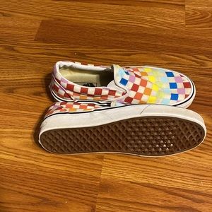 Checkered rainbow vans